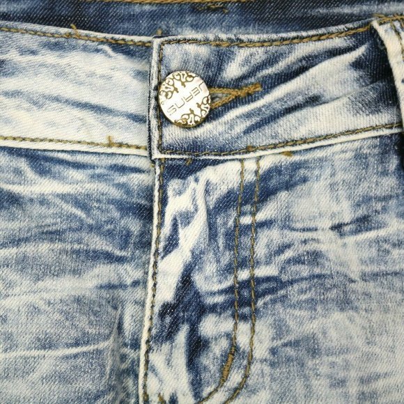 West 36th‎ Booty Cut Off Jean Shorts Stretch Distressed L Large - Picture 9 of 10